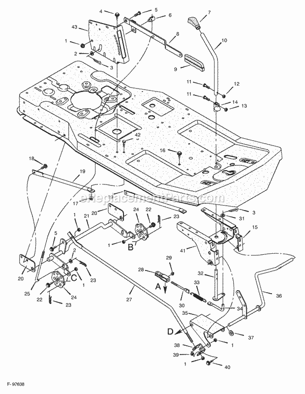 Murray 30560X59A (1997) Rear Engine Rider Mower_Housing_Suspension Diagram