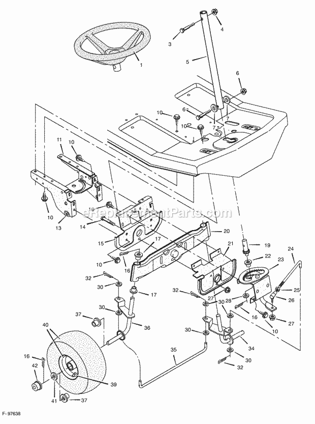 Murray 30560X59A (1997) Rear Engine Rider Steering Diagram