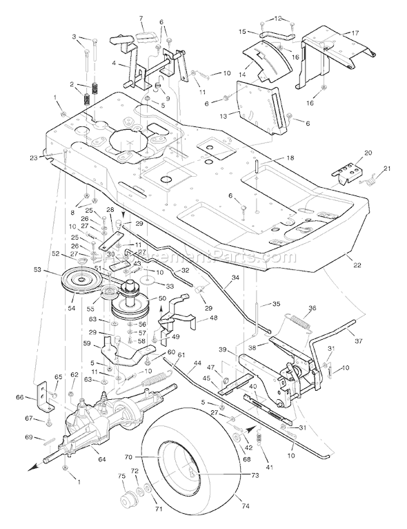 Murray 30576x10B (1998) 30" Cut Lawn Tractor Page D Diagram