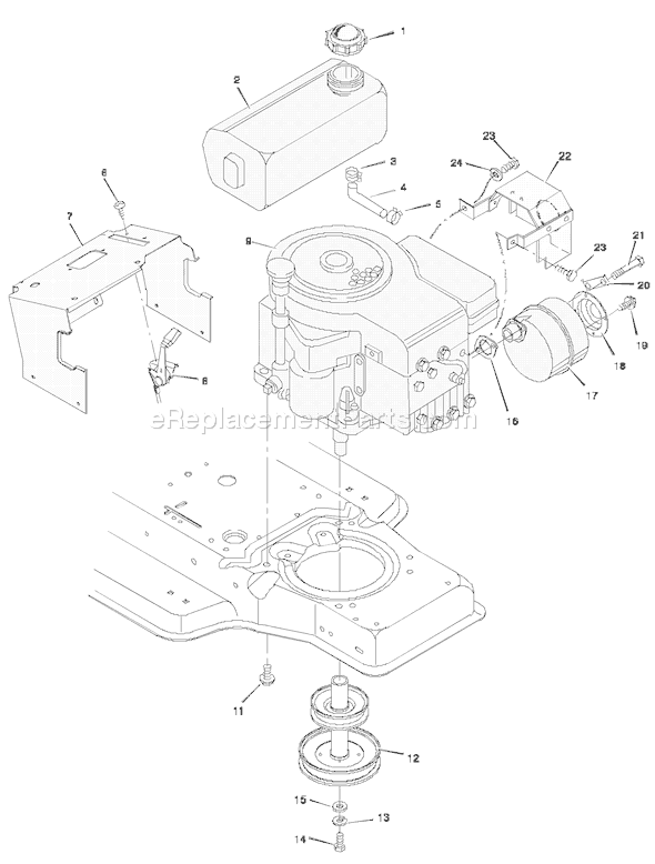 Murray 31720x51A (1997) Lawn Tractor Engine Mount Diagram