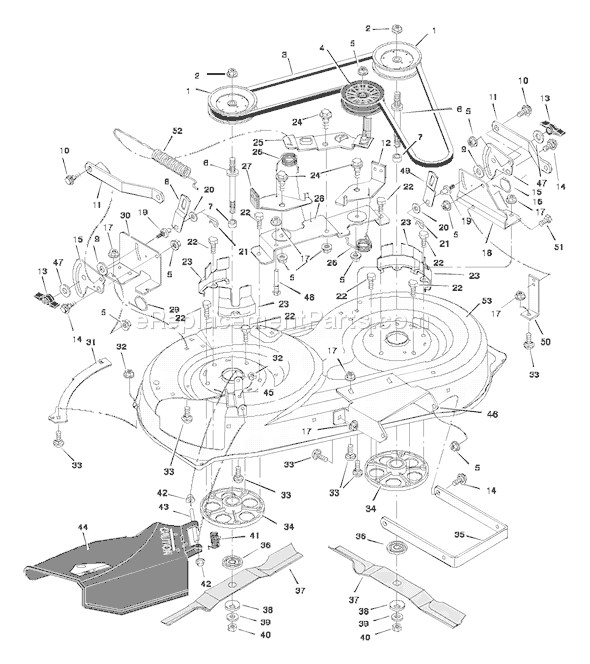 Murray 38500x83A (1997) 38 Inch Cut Lawn Tractor Page E Diagram