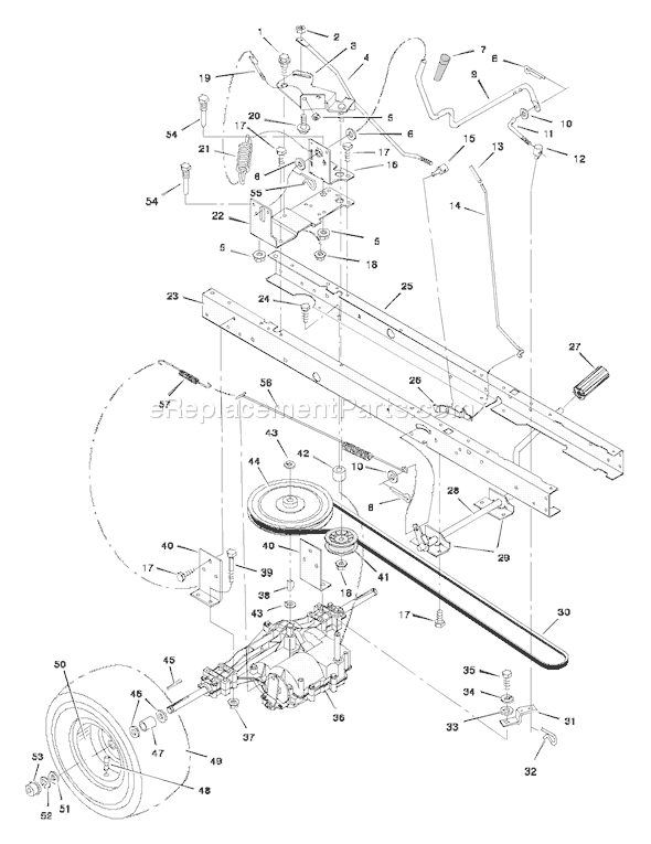 Murray 38504A (1997) 38 Inch Cut Lawn Tractor Page D Diagram