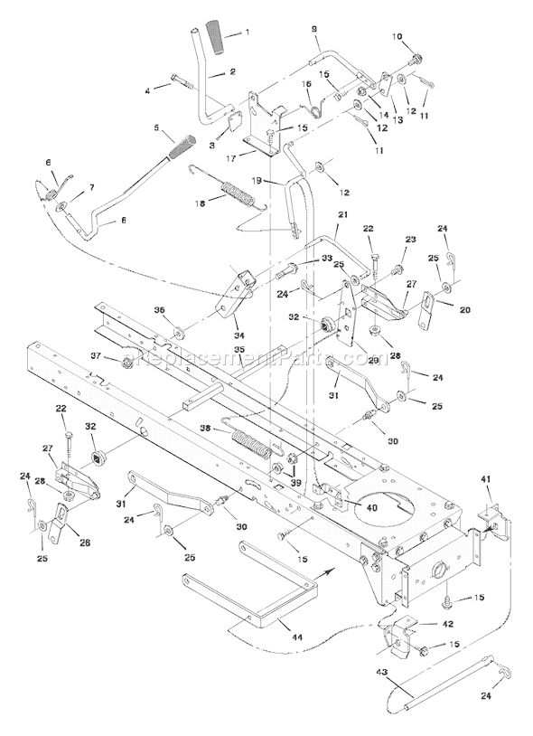 Murray 38504A (1997) 38 Inch Cut Lawn Tractor Page F Diagram