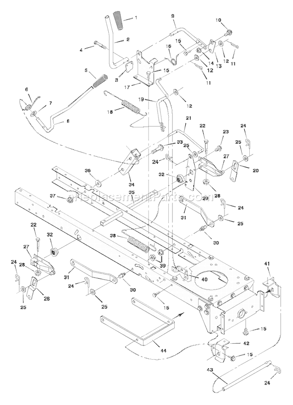 Murray 38510x50A (1997) 38 Inch Cut Lawn Tractor Page F Diagram