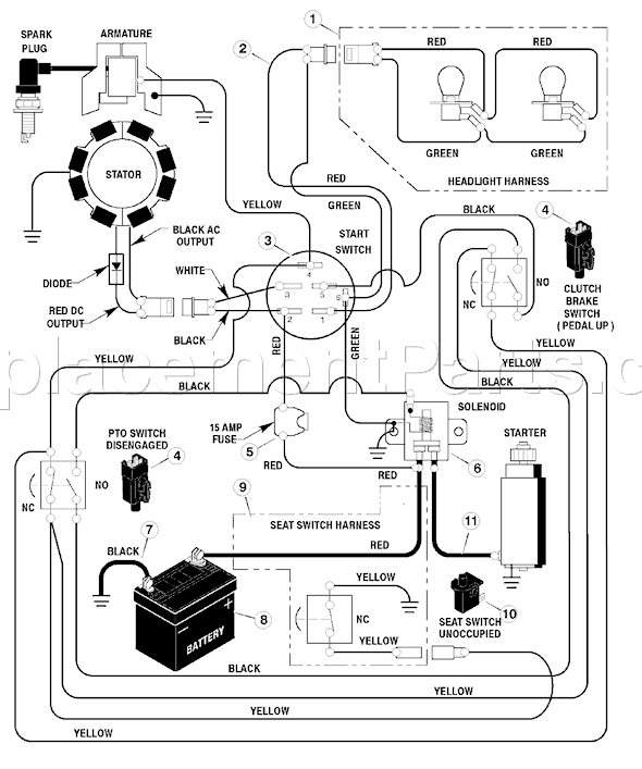 Murray 38516x52A (1998) 38" Cut Lawn Tractor Page B Diagram