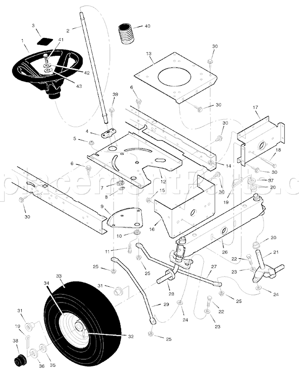 Murray 38516x52A (1998) 38" Cut Lawn Tractor Page G Diagram