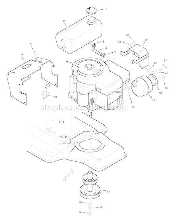 Murray 38702x8E (1996) Lawn Tractor Engine Mount Diagram