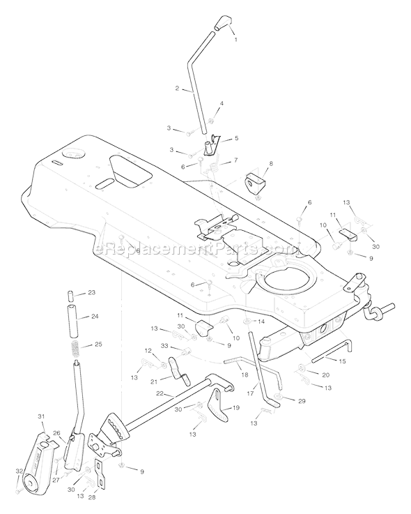 Murray 38702x8E (1996) Lawn Tractor Mower Housing Suspension Diagram