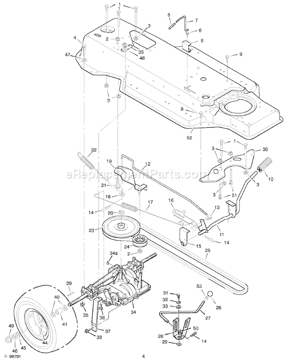 Murray 38711x52A (1998) 38" Cut Lawn Tractor Page D Diagram