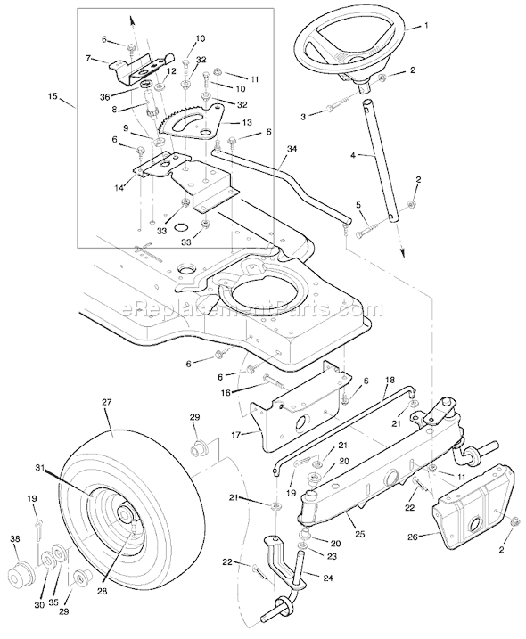 Murray 38711x52A (1998) 38" Cut Lawn Tractor Page G Diagram