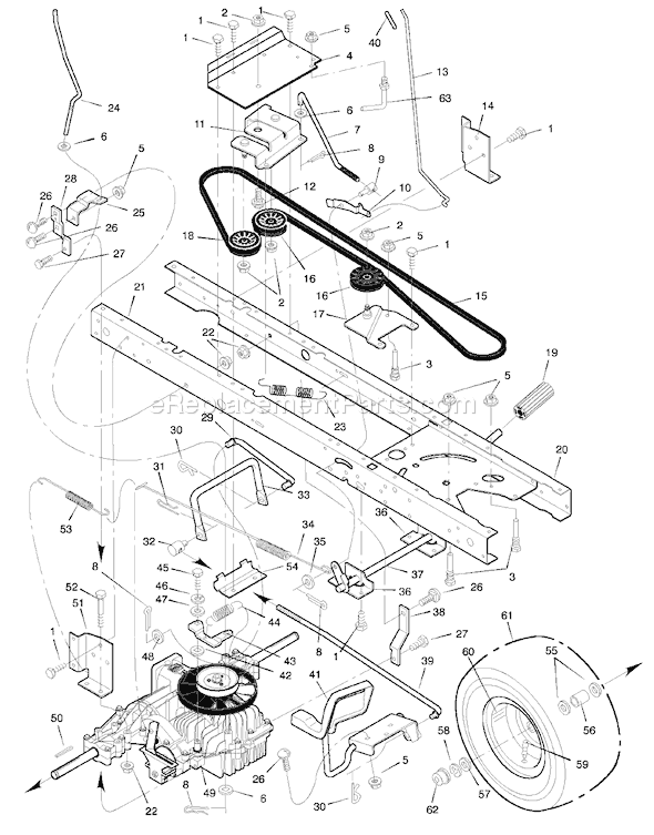 Murray 40561x51A (1998) 40" Cut Lawn Tractor Page D Diagram