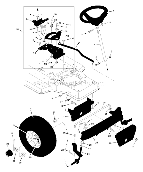 Murray 40615X66A (1997) 40 Inch Cut Lawn Tractor Page G Diagram