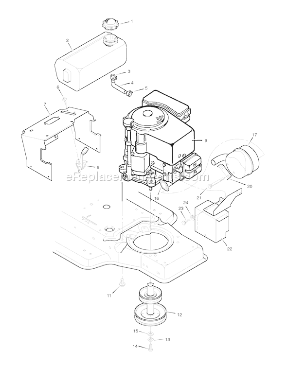 Murray 40706A (1996) Lawn Tractor Engine Mount Diagram