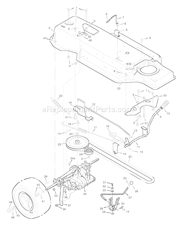 Murray 40706A (1996) Lawn Tractor Motion Drive Diagram
