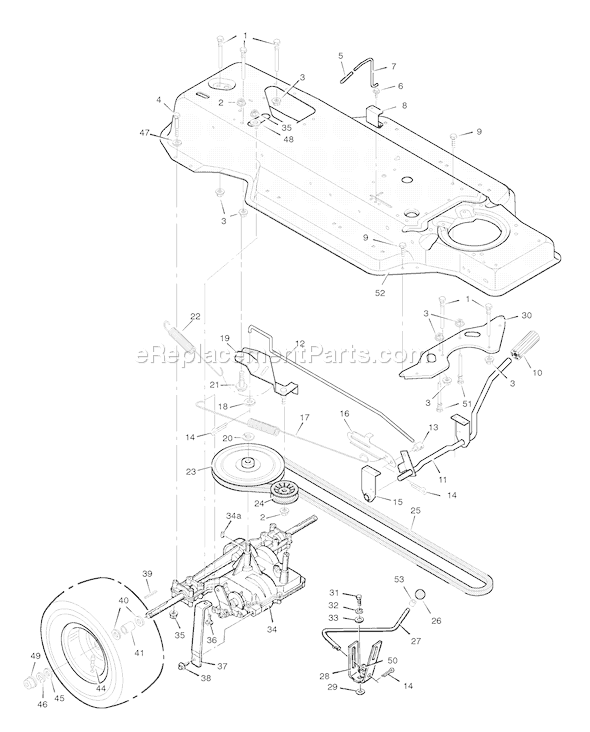 Murray 40910B (1996) 40 Inch Cut Lawn Tractor Page D Diagram
