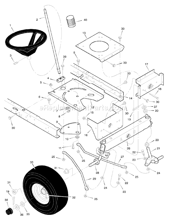 Murray 42500x30A (1998) 42" Lawn Tractor Page G Diagram