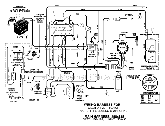 Murray 425016x48A 42" Lawn Tractor Page B Diagram