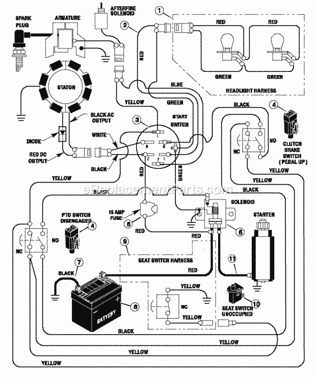 Murray 42533X30A (1997) Lawn Tractor Electrical Diagram