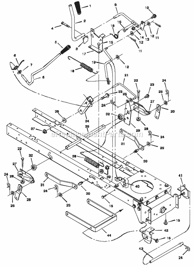 Murray 42534X18A (1997) Lawn Tractor Mower_Housing_Suspension Diagram