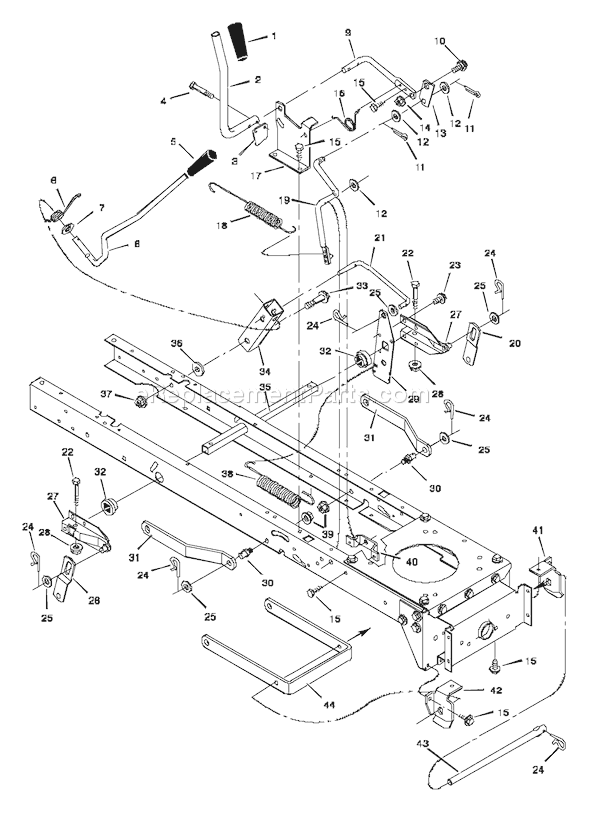 Murray 42537X18A (1997) 40 Inch Cut Lawn Tractor Page F Diagram