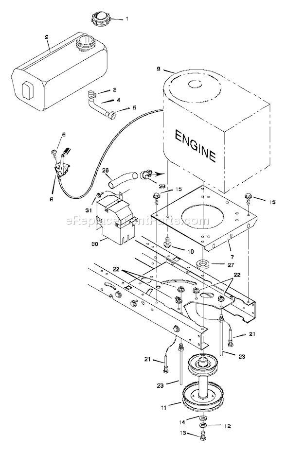 Murray 42542X6A (1997) 40 Inch Cut Lawn Tractor Page C Diagram