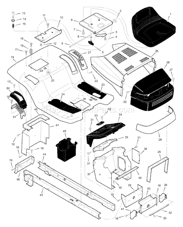 Murray 42545x29B (1999) 42" Lawn Tractor Page B Diagram