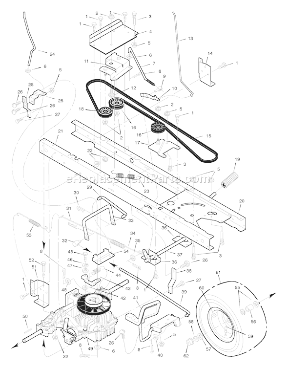Murray 42581x95A (1997) 42 Inch Cut Lawn Tractor Page D Diagram