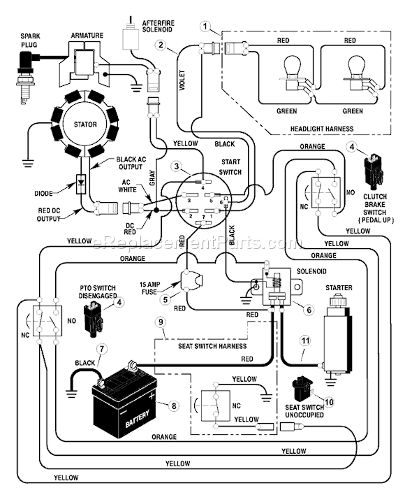 Murray 42583B (1999) 42" Lawn Tractor Page B Diagram