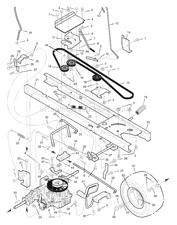 Murray 42583B (1999) 42" Lawn Tractor Page D Diagram