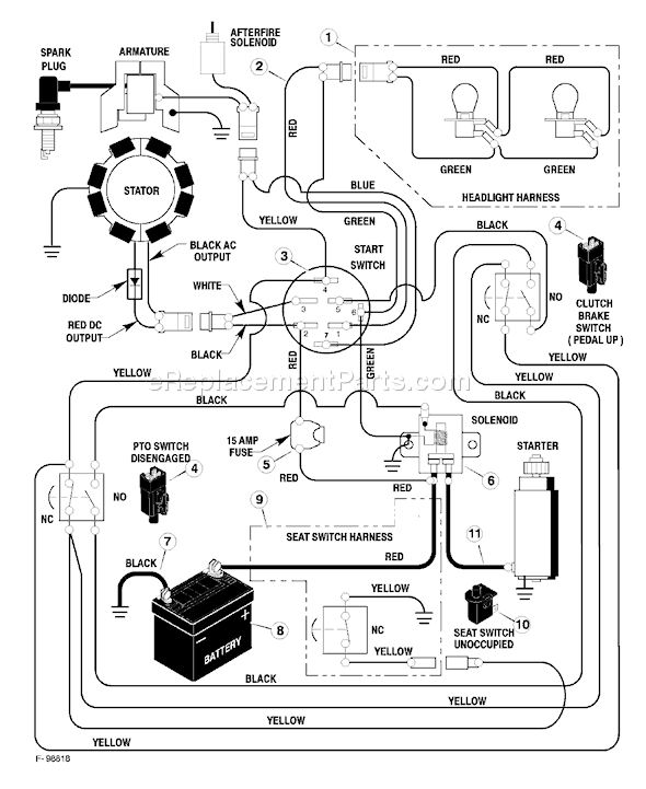 Murray 42583x82A (1998) 42" Lawn Tractor Page B Diagram