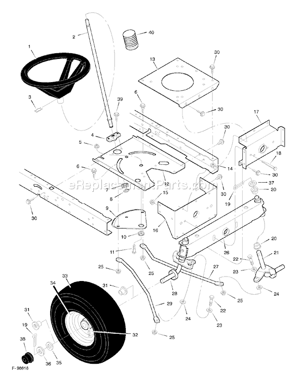 Murray 42583x82A (1998) 42" Lawn Tractor Page G Diagram
