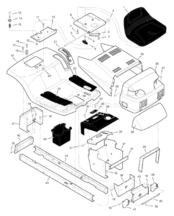 Murray 42588x70A (1999) 42" Lawn Tractor Page B Diagram
