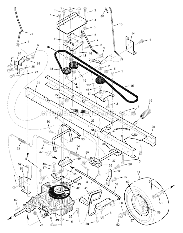 Murray 42591x86B (1999) 42" Lawn Tractor Page D Diagram