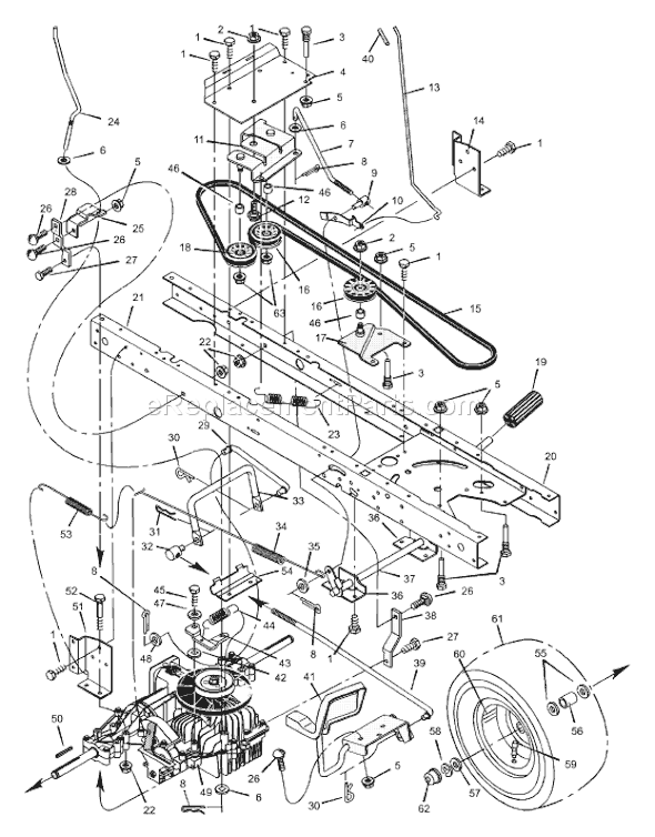 Murray 42591x86C (2000) 42" Lawn Tractor Page D Diagram