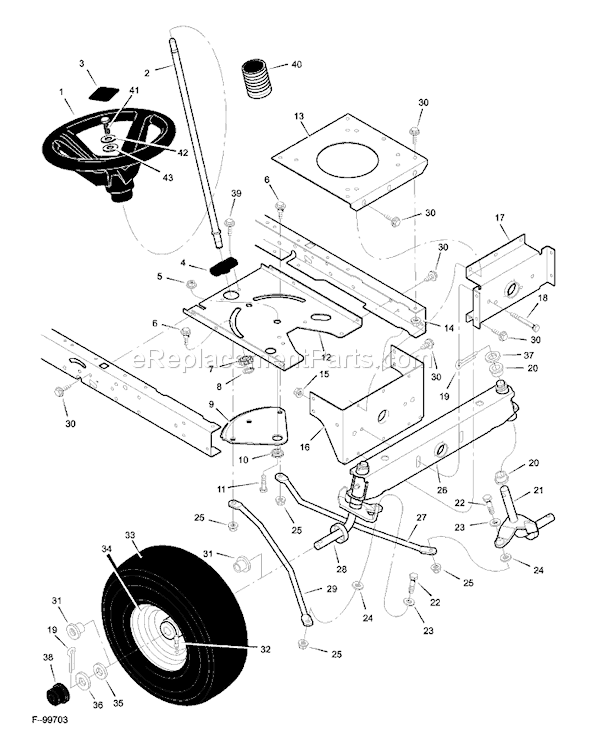 Murray 42597x95A (1999) 42" Lawn Tractor Page G Diagram
