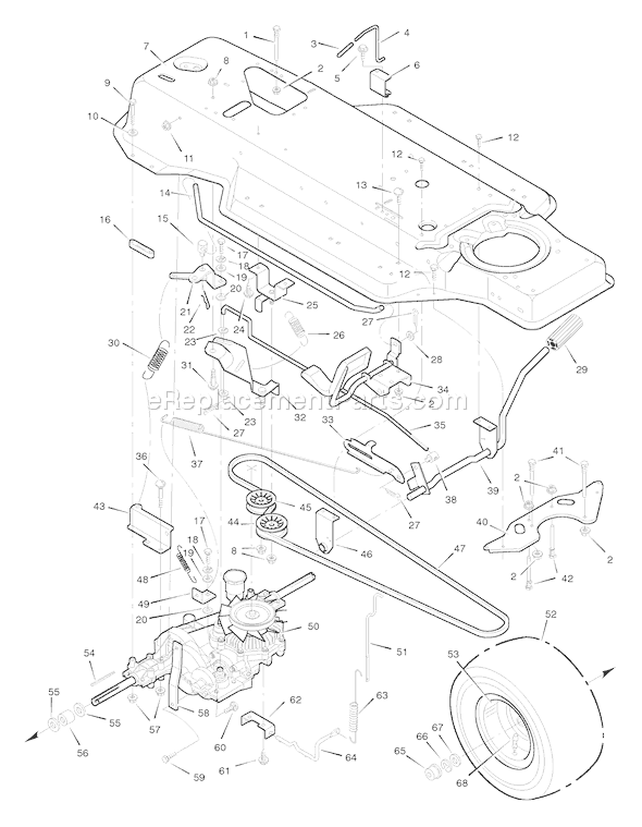 Murray 42910x192B (1996) 42 Inch Cut Lawn tractor Page D Diagram