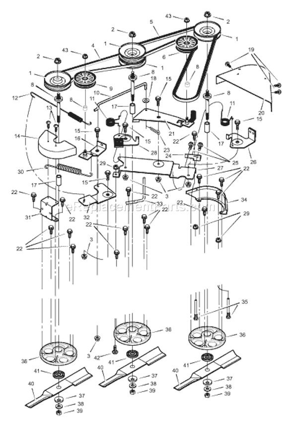 Murray 46106x89A (1999) 46" Garden Tractor Page B Diagram