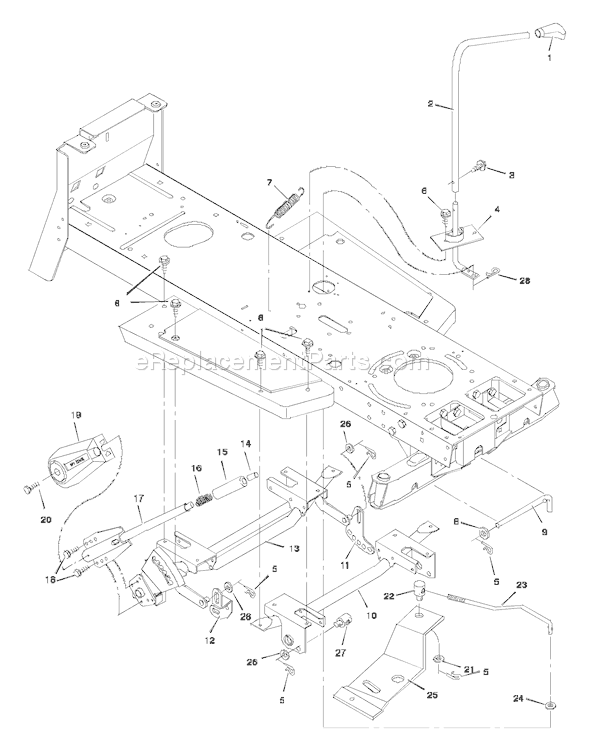 Murray 46378x6B (1997) Garden Tractor Mower Housing Suspension Diagram