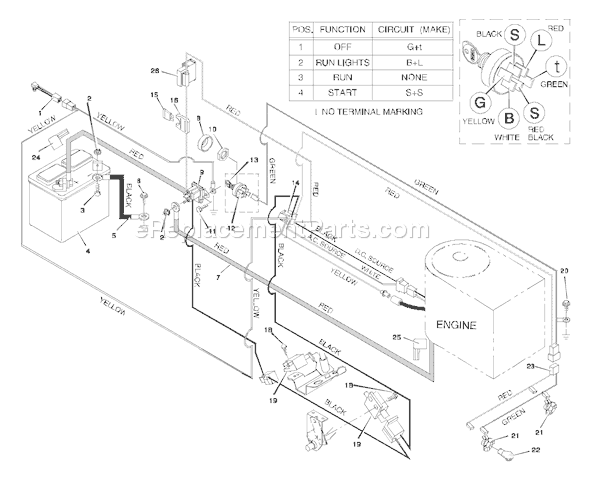 Murray 46379x92B (1997) 46 Inch Cut Lawn Tractor Page B Diagram