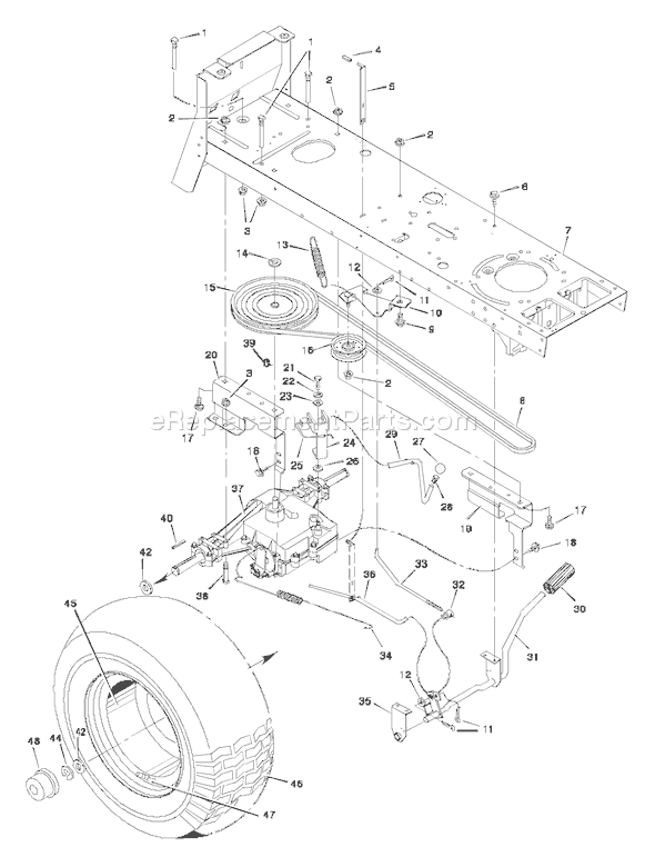 Murray 46379x92B (1997) 46 Inch Cut Lawn Tractor Page D Diagram