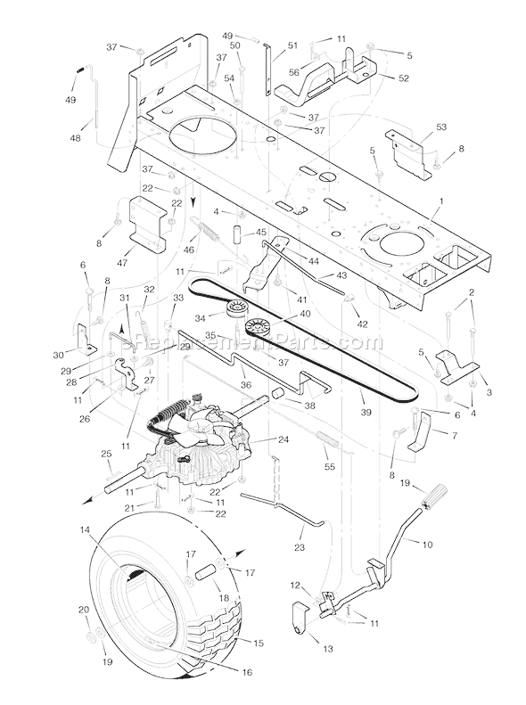 Murray 46403x199A (1996) 46 Inch Cut Lawn Tractor Page D Diagram