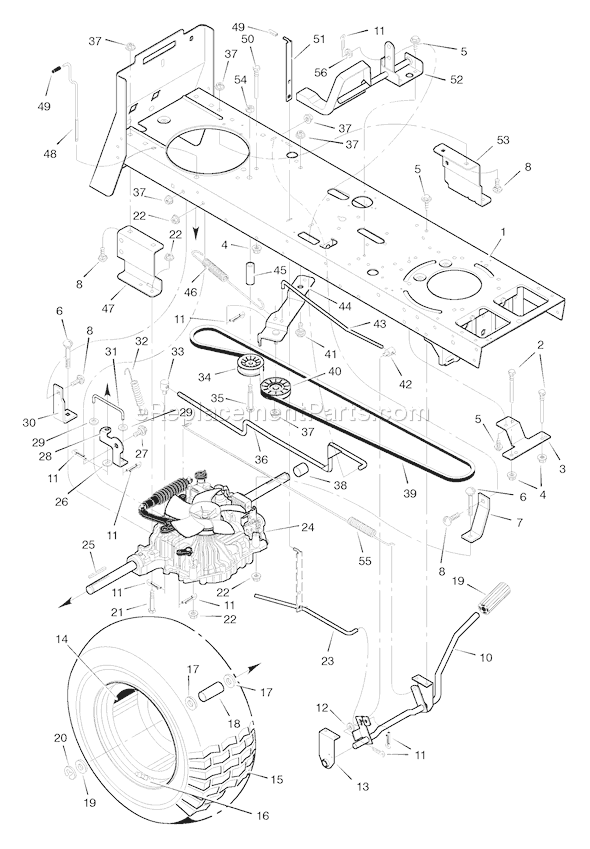 Murray 46403x8A (1996) 46 Inch Cut Lawn Tractor Page D Diagram