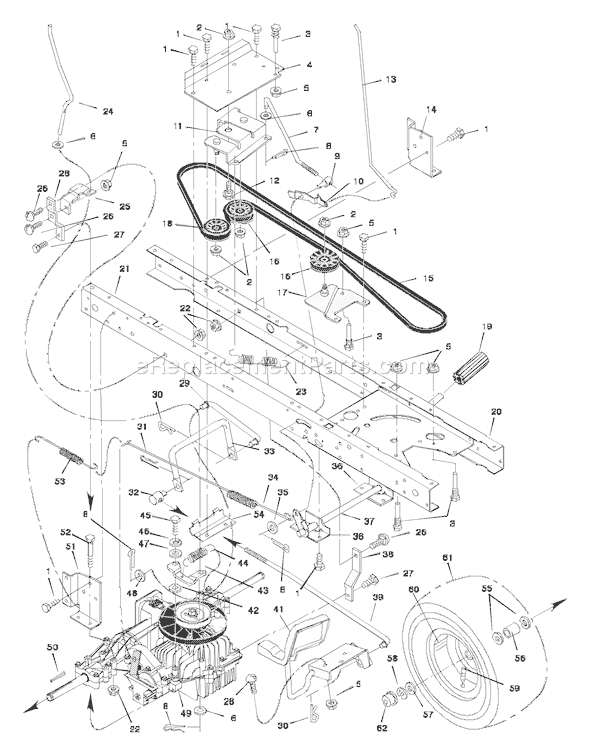 Murray 46560x192A (1997) 46 Inch Cut Lawn Tractor Page D Diagram