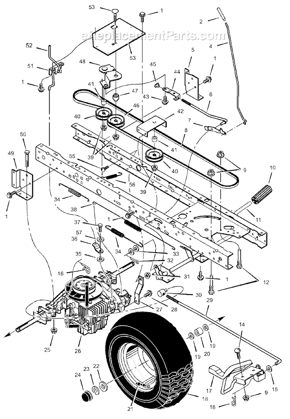 Murray 465617A (2002) 46" Lawn Tractor Page B Diagram