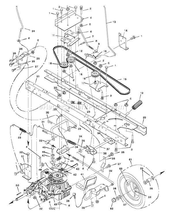 Murray 46567x6A (1997) 46 Inch Cut Lawn Tractor Page D Diagram