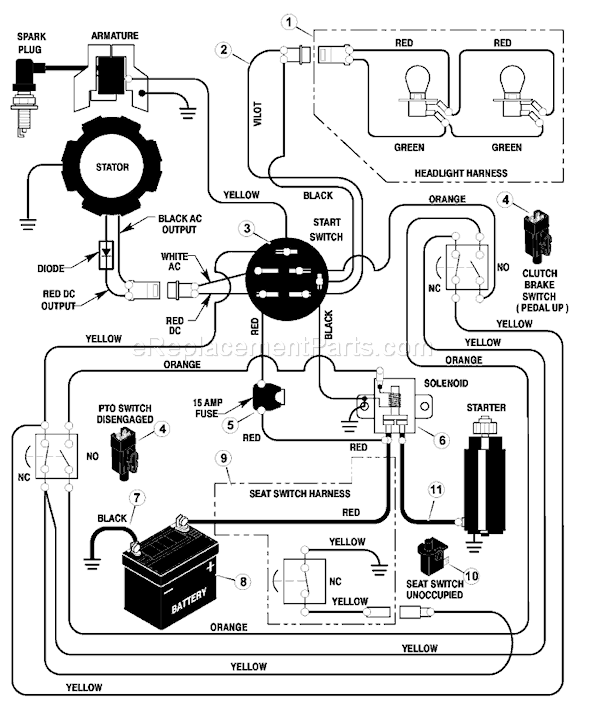 Murray 46569x82A (1999) 46" Lawn Tractor Page B Diagram
