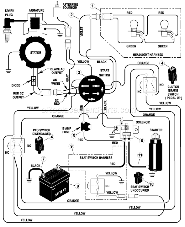 Murray 46576x92A (1999) 46" Lawn Tractor Page B Diagram