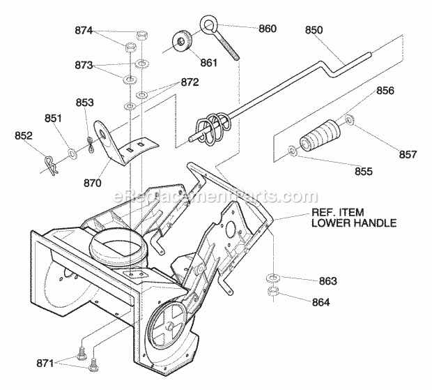 Murray 620000X30NA (2002) Single Stage Snow Thrower Chute_Control_Rod_Assembly Diagram