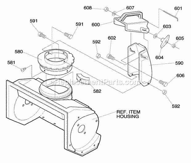 Murray 620000X30NA (2002) Single Stage Snow Thrower Discharge_Chute_Assembly Diagram