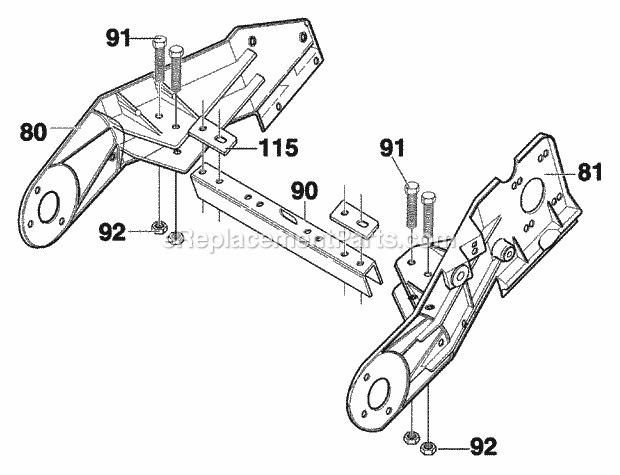 Murray 620000X30NA (2002) Single Stage Snow Thrower Frame_Assembly Diagram